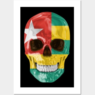 Togo Flag Skull - Gift for Togolese With Roots From Togo Posters and Art